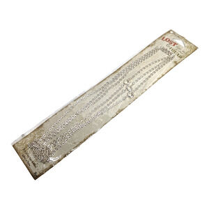 3 Silver Plated Metal‎ 18" Chain Necklaces Jewelry NEW